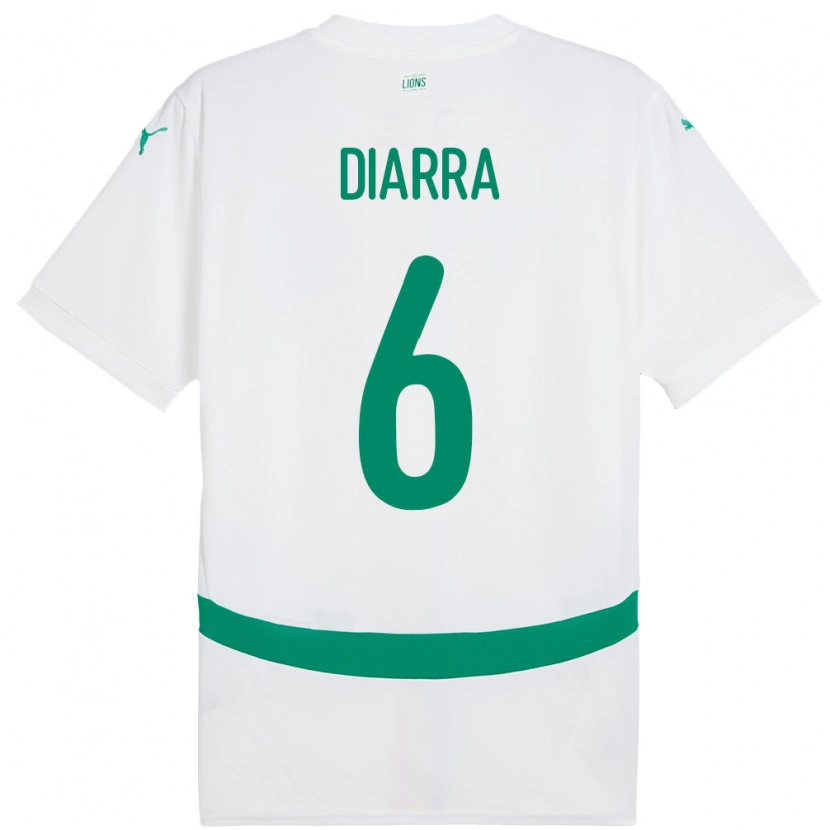 Danxen Homme Maillot Sénégal Habib Diarra #6 Blanc Tenues Domicile 24-26 T-Shirt