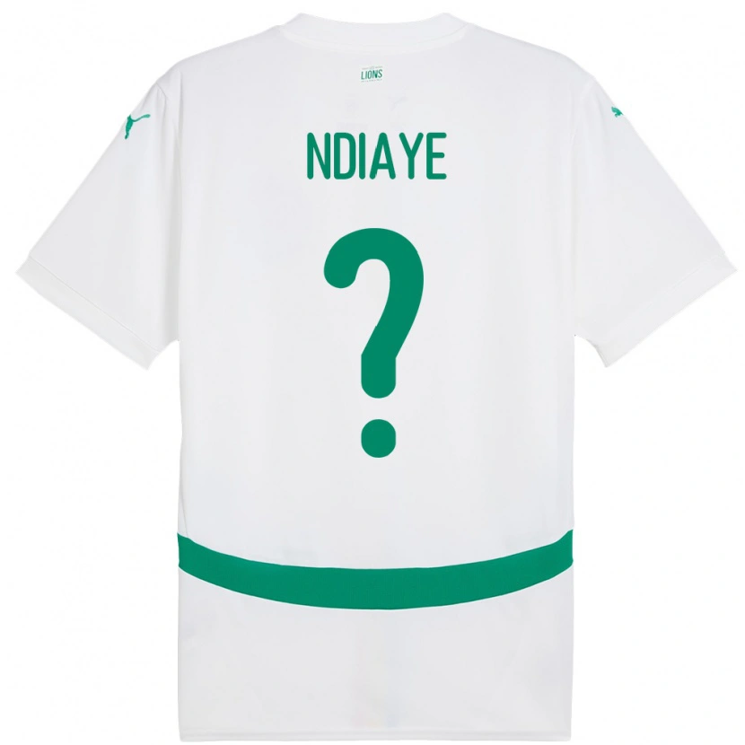 Danxen Homme Maillot Sénégal Rassoul Ndiaye #0 Blanc Tenues Domicile 24-26 T-Shirt