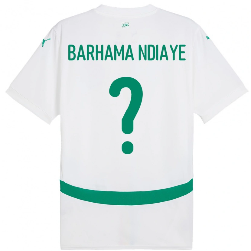 Danxen Homme Maillot Sénégal Sidy Barhama Ndiaye #0 Blanc Tenues Domicile 24-26 T-Shirt