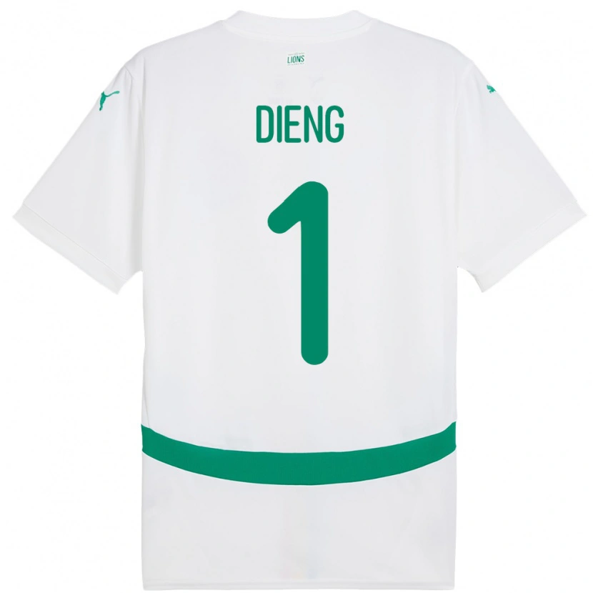 Danxen Homme Maillot Sénégal Timothy Dieng #1 Blanc Tenues Domicile 24-26 T-Shirt