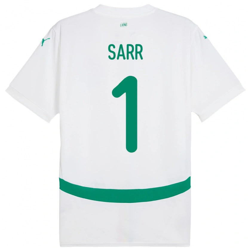 Danxen Homme Maillot Sénégal Cheikh Sarr #1 Blanc Tenues Domicile 24-26 T-Shirt