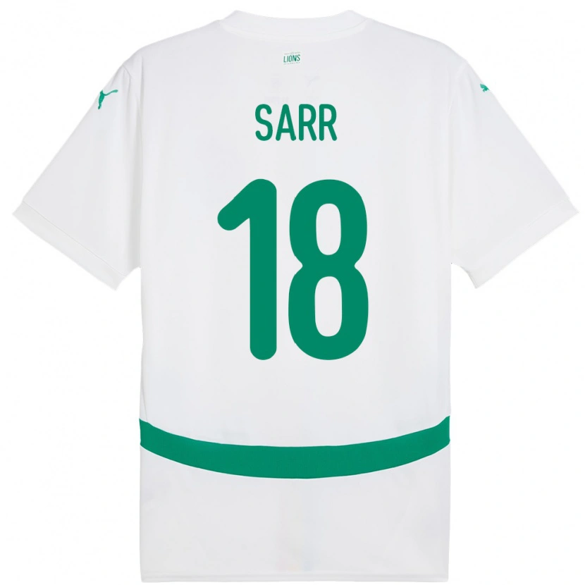 Danxen Homme Maillot Sénégal Ismaila Sarr #18 Blanc Tenues Domicile 24-26 T-Shirt
