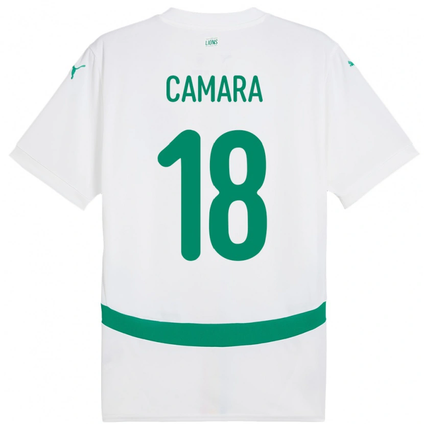 Danxen Homme Maillot Sénégal Meta Camara #18 Blanc Tenues Domicile 24-26 T-Shirt