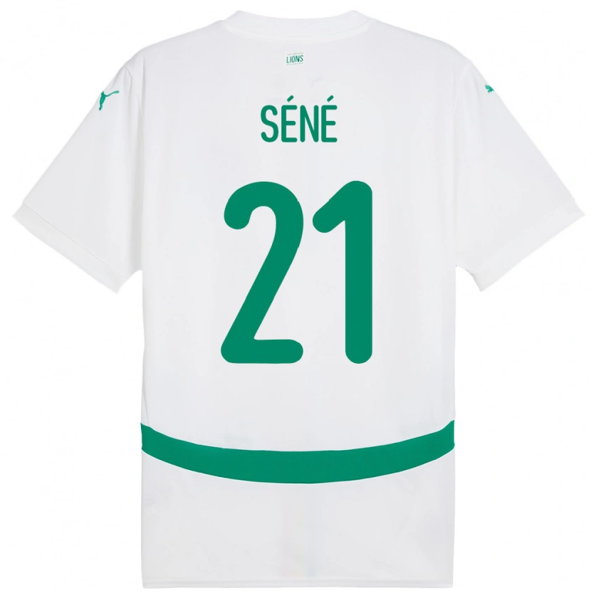 Danxen Homme Maillot Sénégal Tening Sene #21 Blanc Tenues Domicile 24-26 T-Shirt