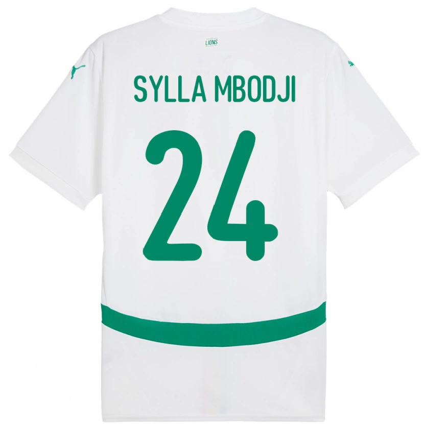 Danxen Homme Maillot Sénégal Coumba Sylla Mbodji #24 Blanc Tenues Domicile 24-26 T-Shirt