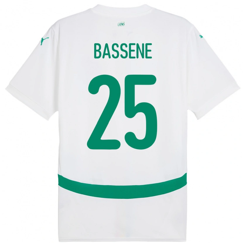 Danxen Homme Maillot Sénégal Pascaline Bassene #25 Blanc Tenues Domicile 24-26 T-Shirt