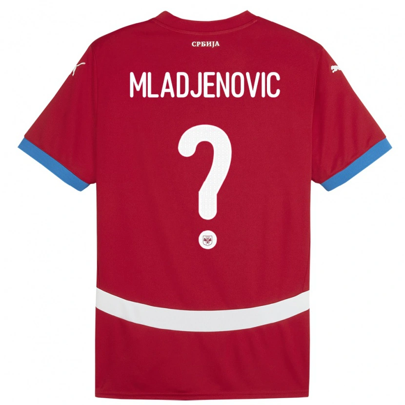 Danxen Homme Maillot Serbie Uros Mladjenovic #0 Rouge Tenues Domicile 24-26 T-Shirt