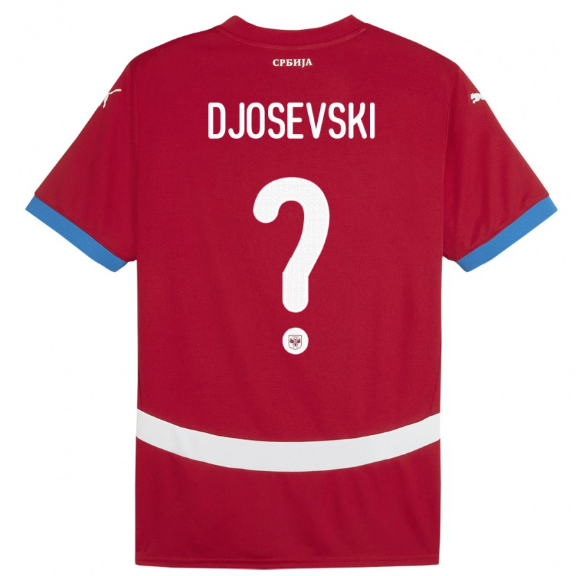 Danxen Homme Maillot Serbie Stefan Djosevski #0 Rouge Tenues Domicile 24-26 T-Shirt