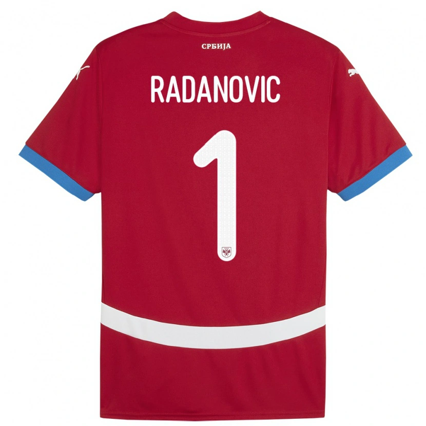 Danxen Homme Maillot Serbie Savo Radanovic #1 Rouge Tenues Domicile 24-26 T-Shirt