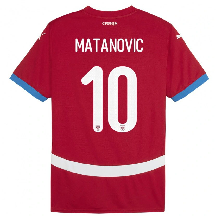 Danxen Homme Maillot Serbie Ognjen Matanovic #10 Rouge Tenues Domicile 24-26 T-Shirt