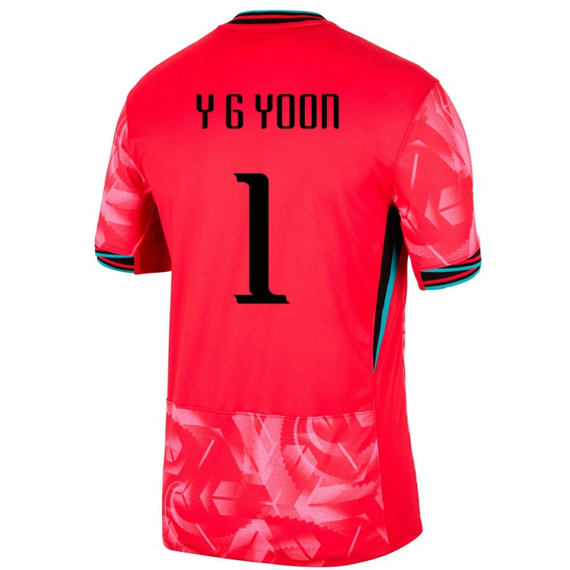 Danxen Homme Maillot Corée Du Sud Yoon Young Geul #1 Rouge Tenues Domicile 24-26 T-Shirt