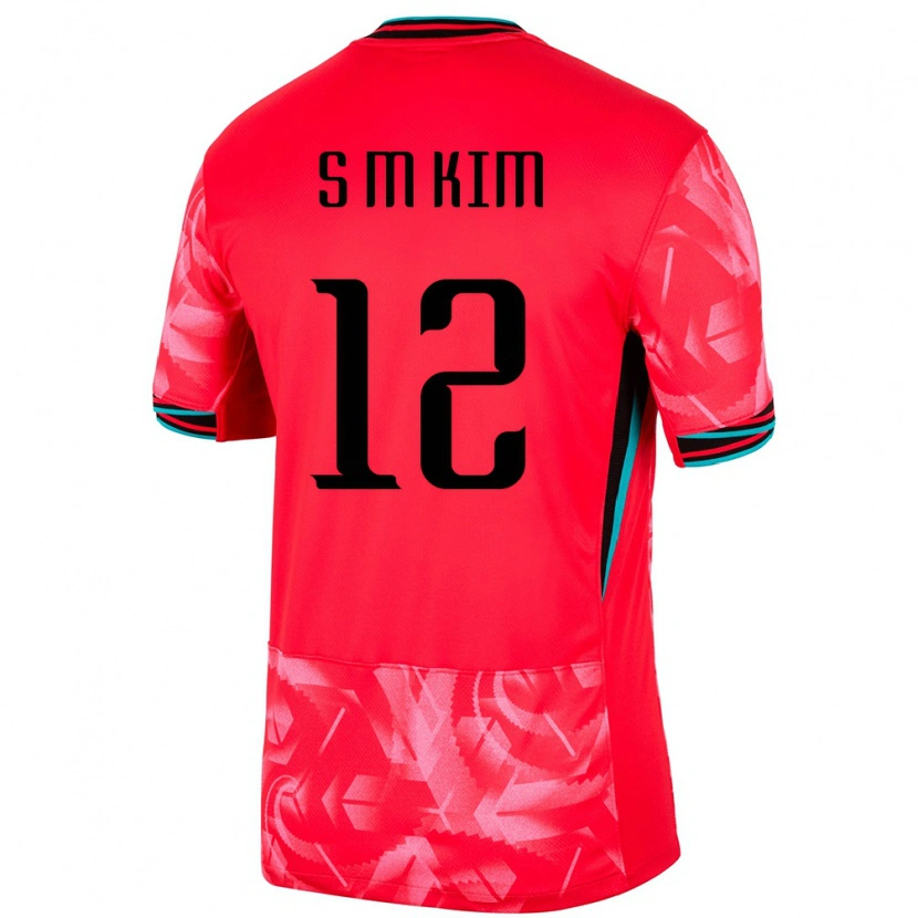 Danxen Homme Maillot Corée Du Sud Kim Seong Mi #12 Rouge Tenues Domicile 24-26 T-Shirt