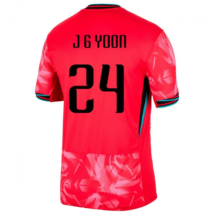 Danxen Homme Maillot Corée Du Sud Jong-Gyu Yoon #24 Rouge Tenues Domicile 24-26 T-Shirt