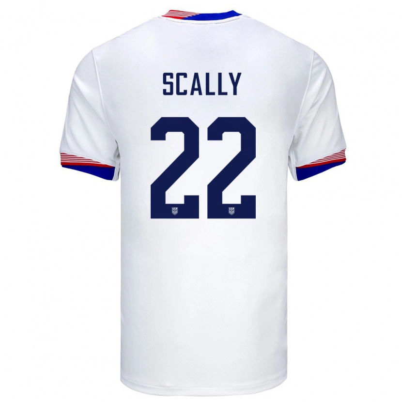 Danxen Homme Maillot États-Unis Joe Scally #22 Blanc Tenues Domicile 24-26 T-Shirt