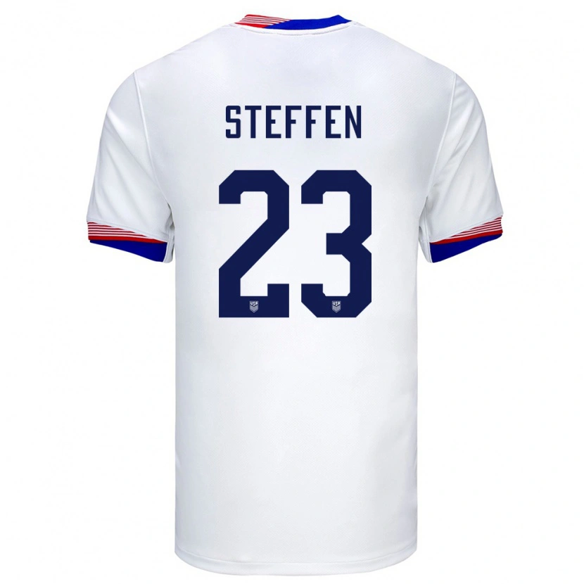 Danxen Homme Maillot États-Unis Zack Steffen #23 Blanc Tenues Domicile 24-26 T-Shirt