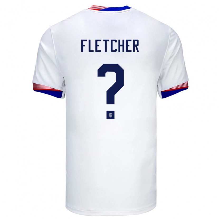 Danxen Homme Maillot États-Unis Kristian Fletcher #0 Blanc Tenues Domicile 24-26 T-Shirt