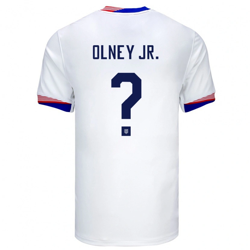 Danxen Homme Maillot États-Unis Cj Olney Jr. #0 Blanc Tenues Domicile 24-26 T-Shirt
