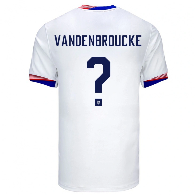Danxen Homme Maillot États-Unis Victor Vandenbroucke #0 Blanc Tenues Domicile 24-26 T-Shirt