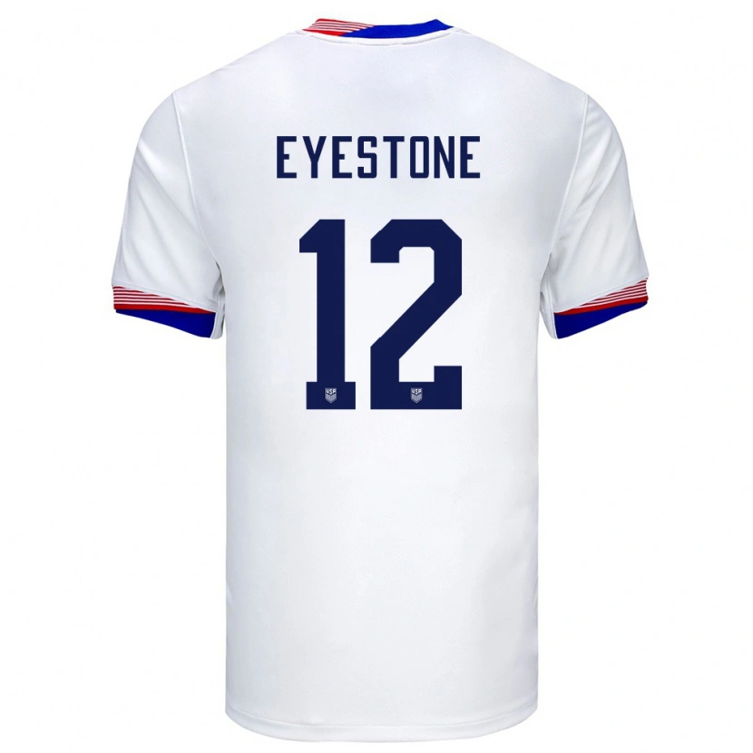 Danxen Homme Maillot États-Unis Julian Eyestone #12 Blanc Tenues Domicile 24-26 T-Shirt