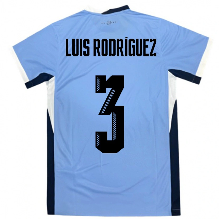 Danxen Homme Maillot Uruguay José Luis Rodríguez #3 Blanc Noir Tenues Domicile 24-26 T-Shirt