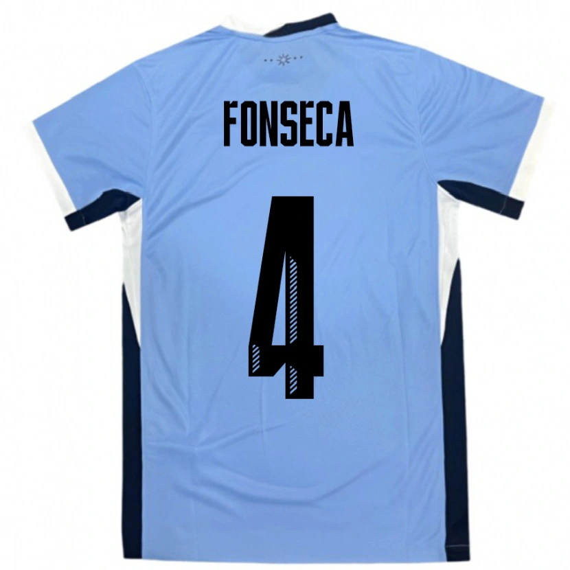 Danxen Homme Maillot Uruguay Nicolás Fonseca #4 Blanc Noir Tenues Domicile 24-26 T-Shirt