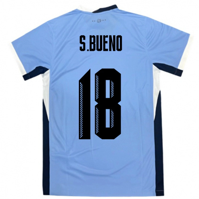 Danxen Homme Maillot Uruguay Santiago Bueno #18 Blanc Noir Tenues Domicile 24-26 T-Shirt