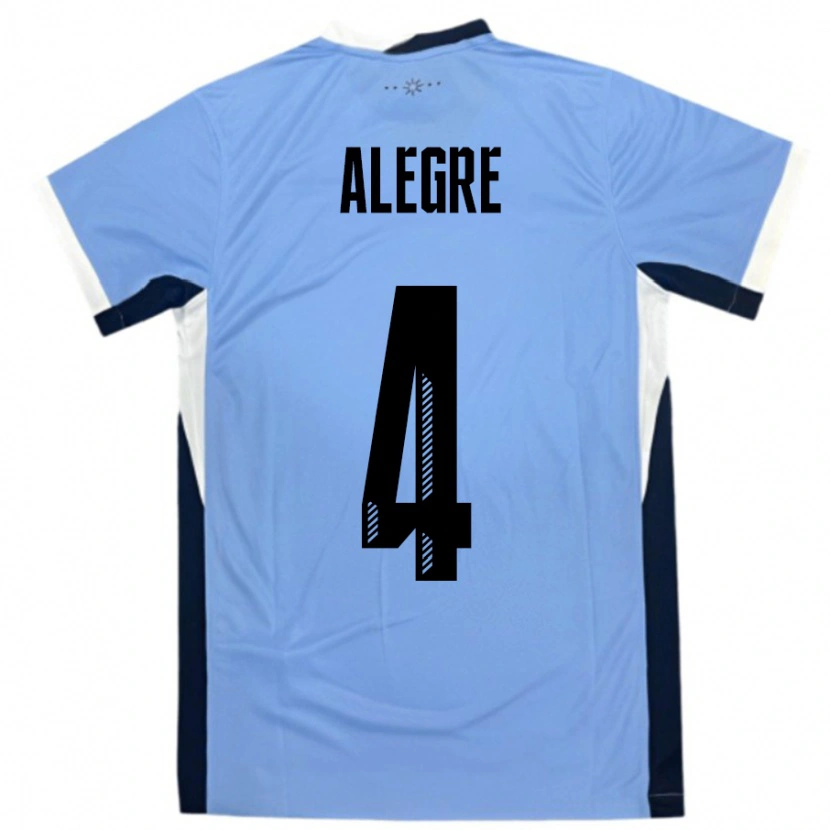 Danxen Homme Maillot Uruguay Ignacio Alegre #4 Blanc Noir Tenues Domicile 24-26 T-Shirt