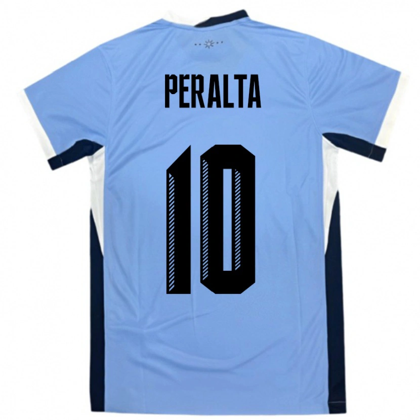 Danxen Homme Maillot Uruguay Mateo Peralta #10 Blanc Noir Tenues Domicile 24-26 T-Shirt