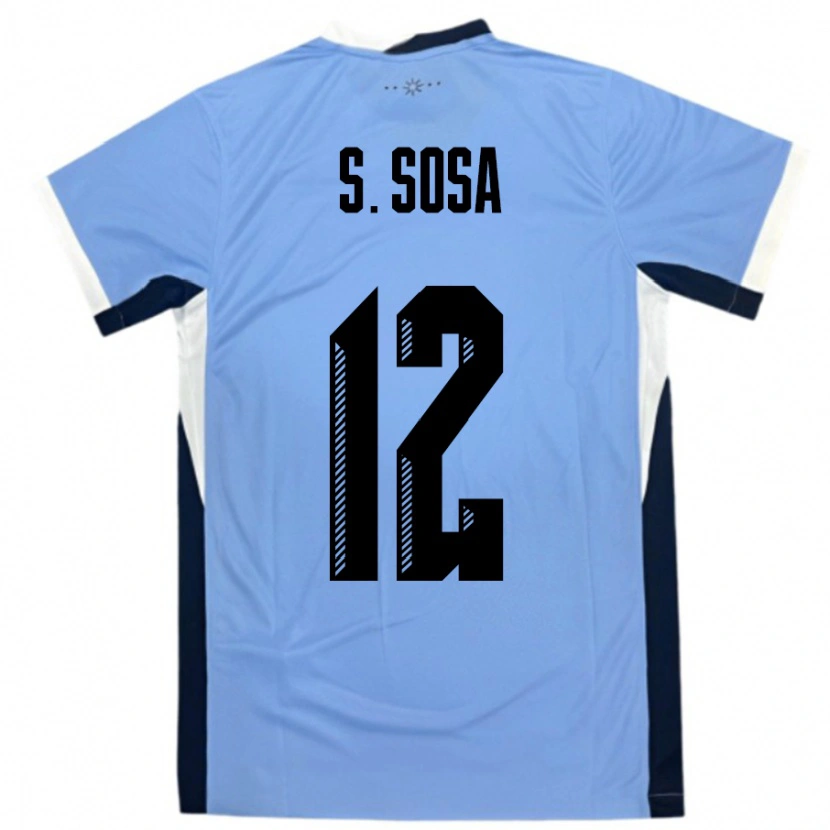 Danxen Homme Maillot Uruguay Sebastian Sosa #12 Blanc Noir Tenues Domicile 24-26 T-Shirt