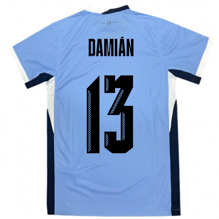 Danxen Homme Maillot Uruguay Damian Suarez #13 Blanc Noir Tenues Domicile 24-26 T-Shirt