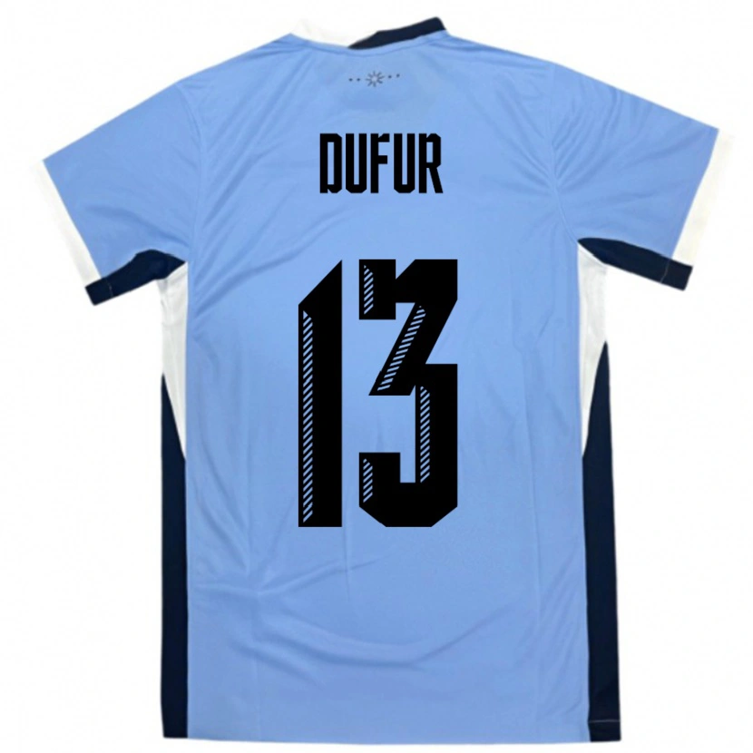 Danxen Homme Maillot Uruguay Lautaro Dufur #13 Blanc Noir Tenues Domicile 24-26 T-Shirt