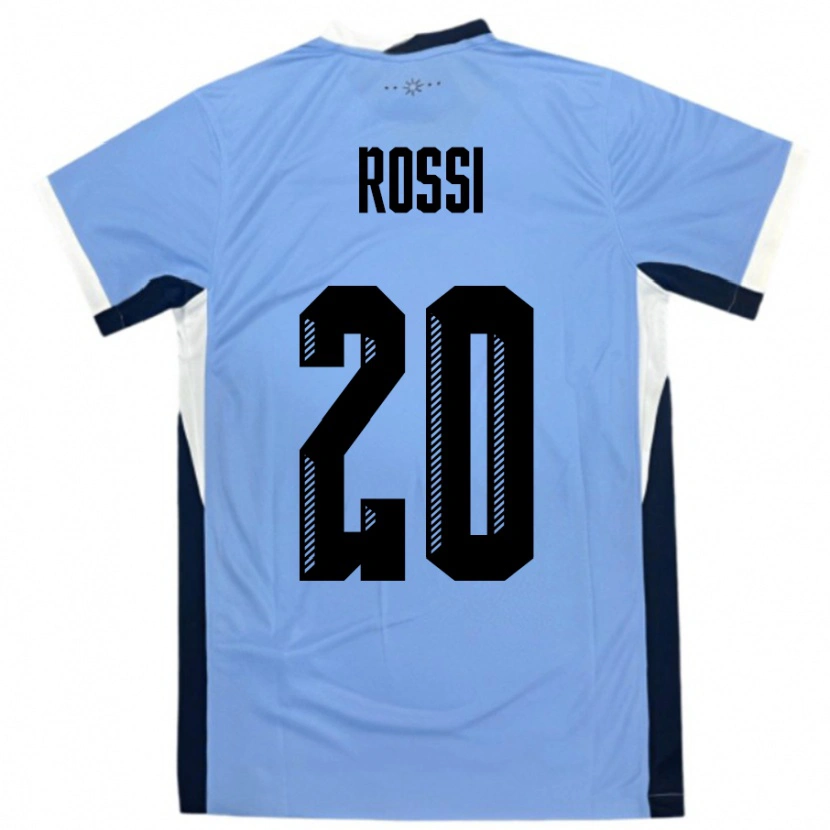 Danxen Homme Maillot Uruguay Diego Rossi #20 Blanc Noir Tenues Domicile 24-26 T-Shirt