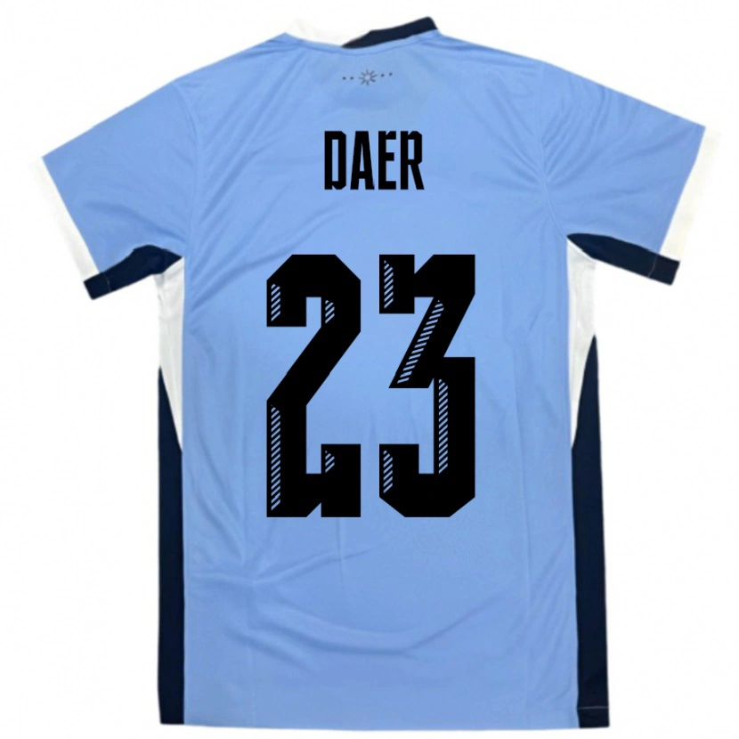 Danxen Homme Maillot Uruguay Zulma Daer #23 Blanc Noir Tenues Domicile 24-26 T-Shirt