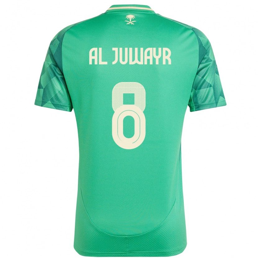 Danxen Homme Maillot Arabie Saoudite Musab Al-Juwayr #8 Vert Tenues Domicile 24-26 T-Shirt