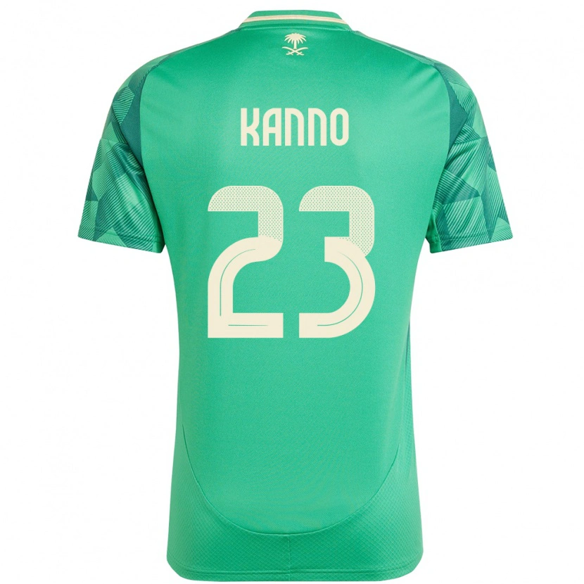 Danxen Homme Maillot Arabie Saoudite Mohamed Kanno #23 Vert Tenues Domicile 24-26 T-Shirt