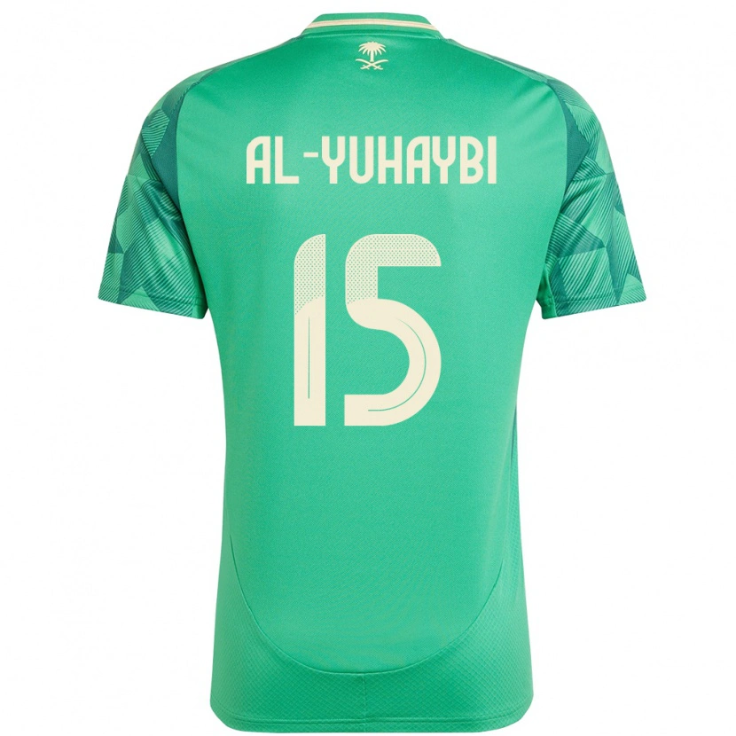 Danxen Homme Maillot Arabie Saoudite Amar Al-Yuhaybi #15 Vert Tenues Domicile 24-26 T-Shirt