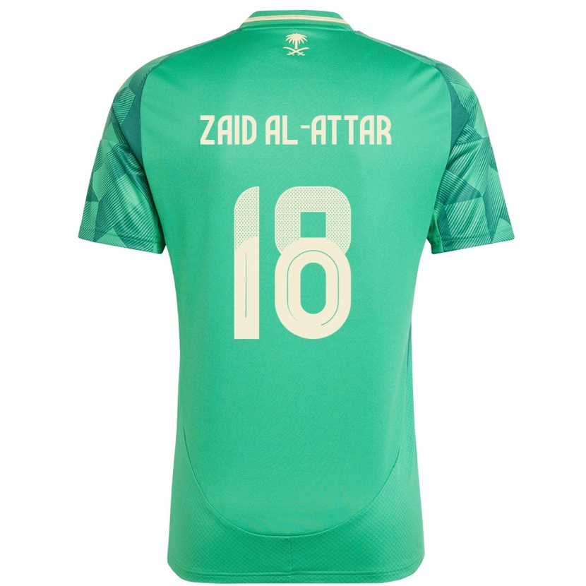 Danxen Homme Maillot Arabie Saoudite Ramez Zaid Al-Attar #18 Vert Tenues Domicile 24-26 T-Shirt