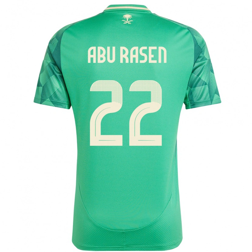 Danxen Homme Maillot Arabie Saoudite Ahmad Abu Rasen #22 Vert Tenues Domicile 24-26 T-Shirt