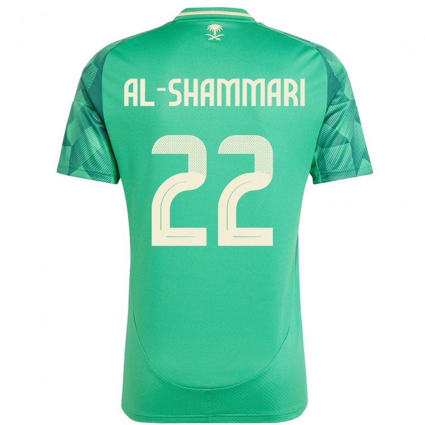 Danxen Homme Maillot Arabie Saoudite Affas Al-Shammari #22 Vert Tenues Domicile 24-26 T-Shirt