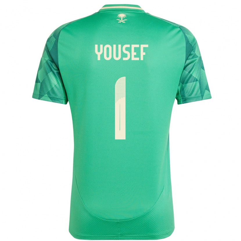 Danxen Homme Maillot Arabie Saoudite Hamed Yousef #1 Vert Tenues Domicile 24-26 T-Shirt