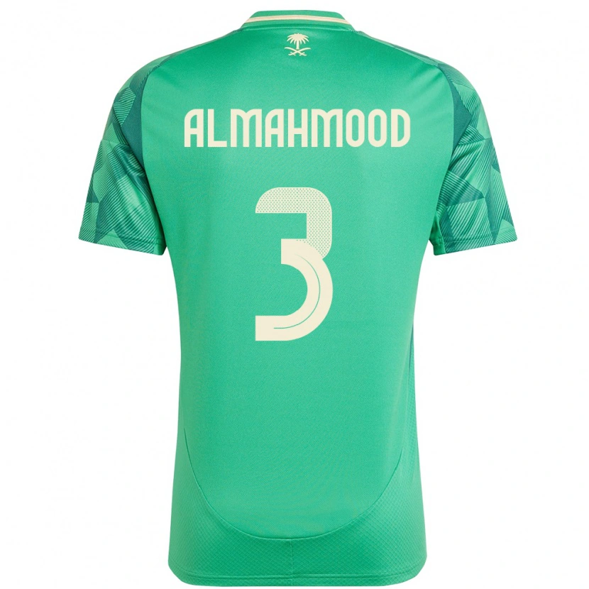Danxen Homme Maillot Arabie Saoudite Mohammed Almahmood #3 Vert Tenues Domicile 24-26 T-Shirt