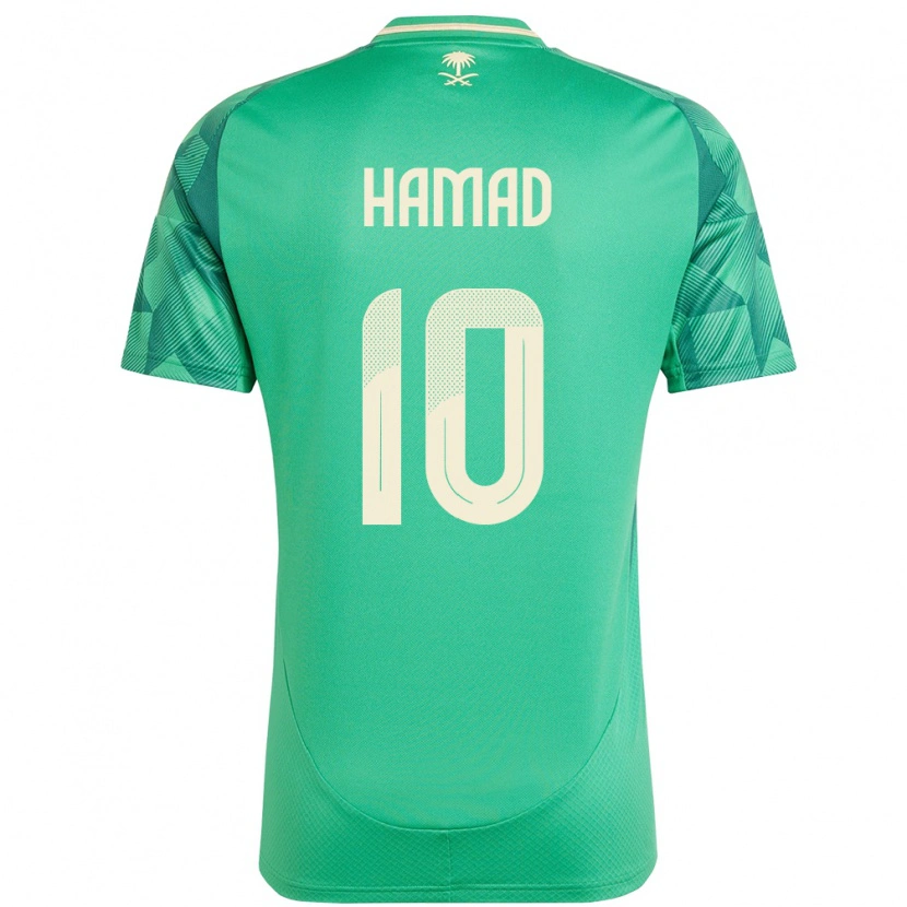 Danxen Homme Maillot Arabie Saoudite Sarah Hamad #10 Vert Tenues Domicile 24-26 T-Shirt