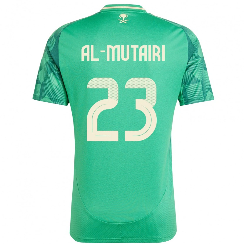 Danxen Homme Maillot Arabie Saoudite Turki Al Mutairi #23 Vert Tenues Domicile 24-26 T-Shirt