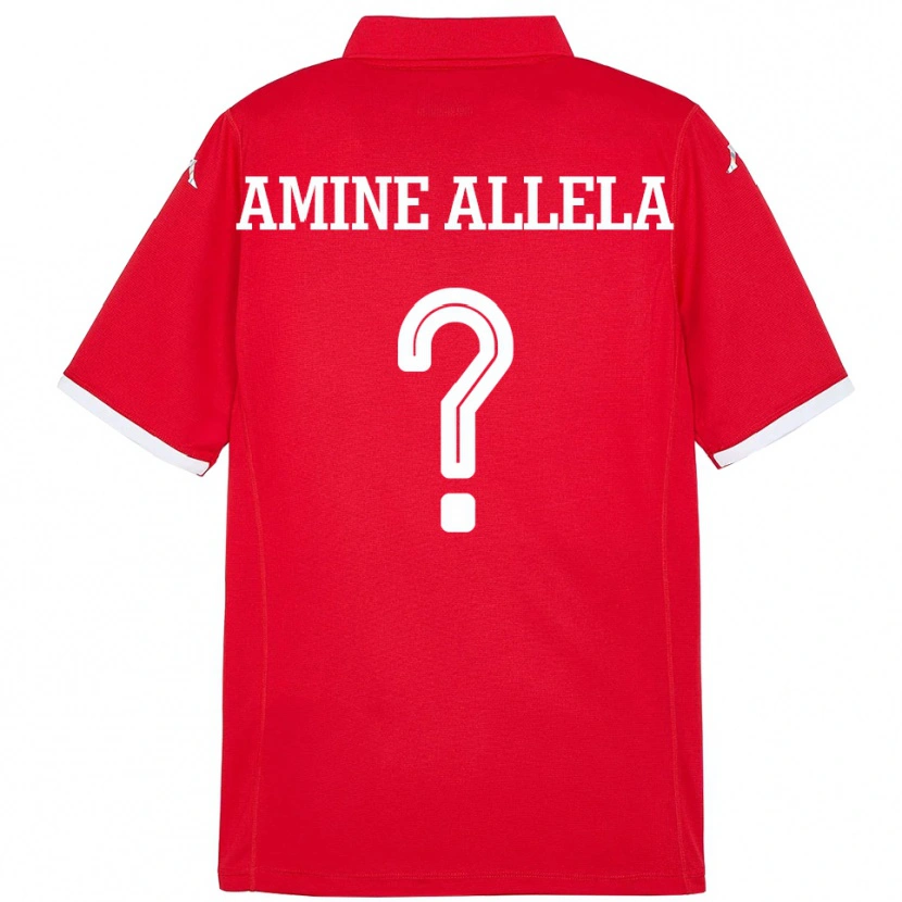 Danxen Homme Maillot Tunisie Mohamed Amine Allela #0 Rouge Tenues Domicile 24-26 T-Shirt