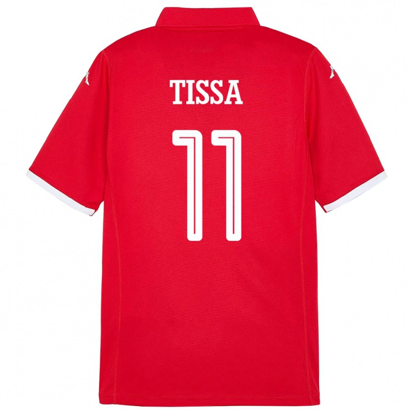 Danxen Homme Maillot Tunisie Wassim Tissa #11 Rouge Tenues Domicile 24-26 T-Shirt