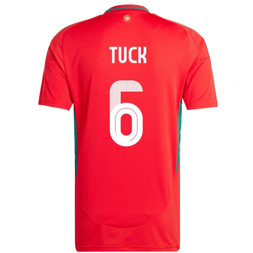 Danxen Homme Maillot Pays De Galles Alfie Tuck #6 Rouge Tenues Domicile 24-26 T-Shirt