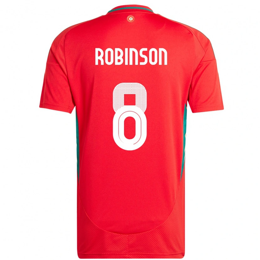Danxen Homme Maillot Pays De Galles Milo Robinson #8 Rouge Tenues Domicile 24-26 T-Shirt