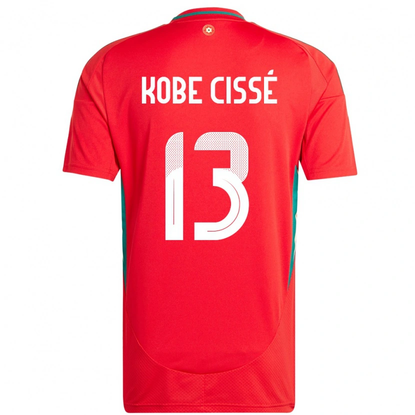 Danxen Homme Maillot Pays De Galles Prince Kobe Cissé #13 Rouge Tenues Domicile 24-26 T-Shirt
