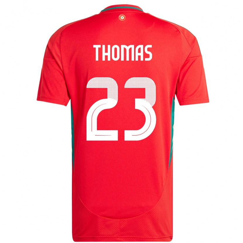 Danxen Homme Maillot Pays De Galles Isaac Thomas #23 Rouge Tenues Domicile 24-26 T-Shirt