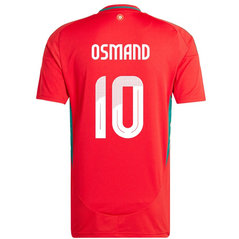 Danxen Homme Maillot Pays De Galles Callum Osmand #10 Rouge Tenues Domicile 24-26 T-Shirt